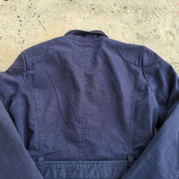 Banana Republic Military Coat Size S Blue Lined Belted Jacket Urban Preppy Fall - Picture 6 of 13